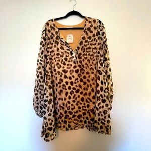 Cheetah Chiffon Shift dress
